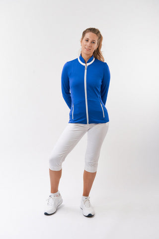 Pure Golf Ladies Mist Full Zipped Mid Layer - Royal Blue