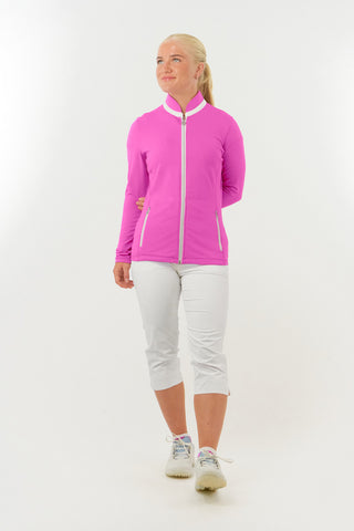 Pure Golf Ladies Mist Full Zip Mid Layer - Azalea