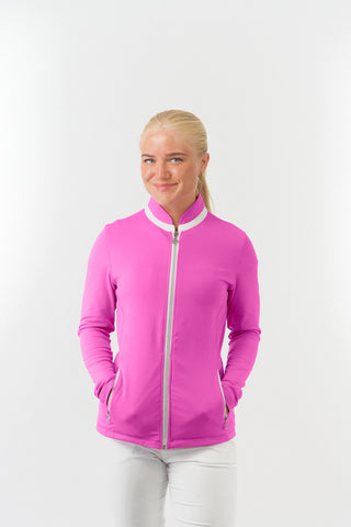 Pure Golf Ladies Mist Full Zip Mid Layer - Azalea