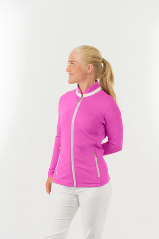 Pure Golf Ladies Mist Full Zip Mid Layer - Azalea