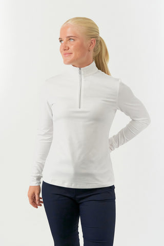 Pure Golf Ladies Tranquillity Mid Quarter Zip Polo - White