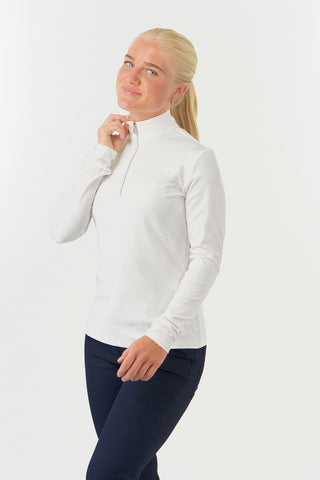 Tranquillity Ladies Golf Mid Quarter Zip Polo - White