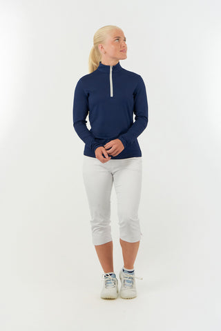 Pure Golf Ladies Tranquillity Mid Quarter Zip Polo - Navy