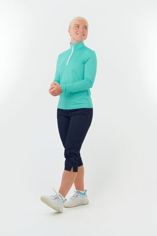 Tranquillity2 Ladies Mid Layer Zip Golf Top - Ocean