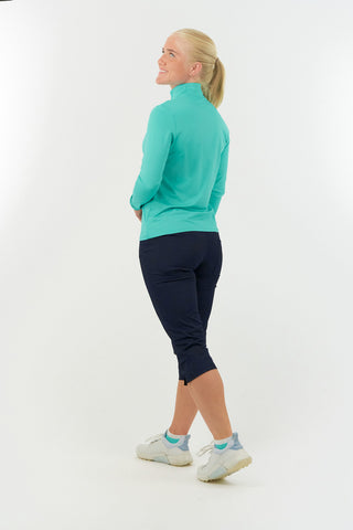 Tranquillity2 Ladies Mid Layer Zip Golf Top - Ocean