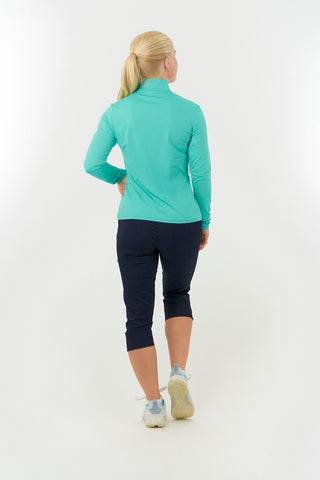 Pure Golf Ladies Tranquillity Mid Quarter Zip Polo - Ocean Blue