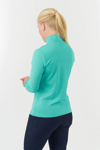 Pure Golf Ladies Tranquillity Mid Quarter Zip Polo - Ocean Blue