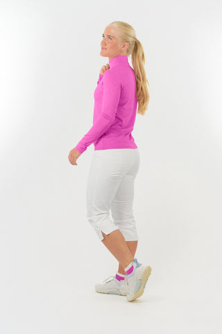 Pure Golf Ladies Tranquillity Mid Quarter Zip Polo - Azalea