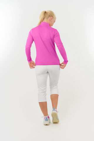 Pure Golf Ladies Tranquillity Mid Quarter Zip Polo - Azalea