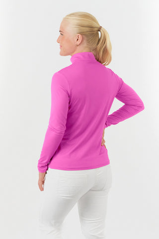 Pure Golf Ladies Tranquillity Mid Quarter Zip Polo - Azalea