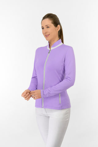 Mist Ladies Golf Full Zipped Mid Layer - Lilac