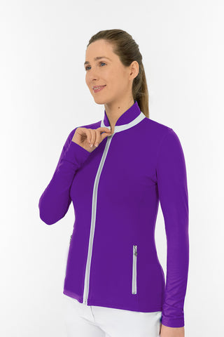 Mist Ladies Golf Mid Layer Jacket - Purple