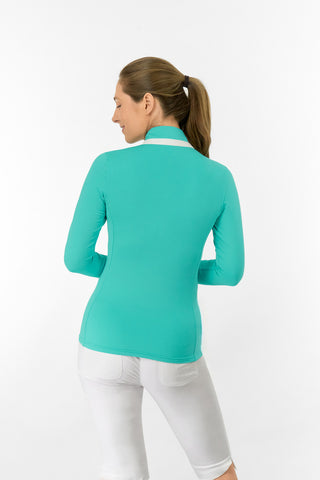 Mist Ladies Golf Full Zip Mid Layer - Ocean Blue