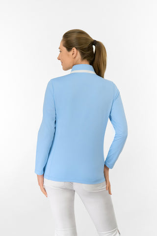 Mist Ladies Golf Full Zipped Mid Layer - Pale Blue