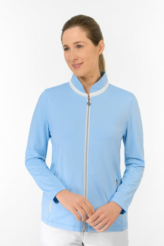Mist Ladies Golf Full Zipped Mid Layer - Pale Blue