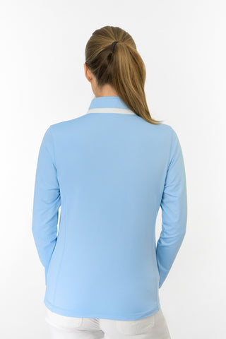 Mist Ladies Golf Full Zipped Mid Layer - Pale Blue
