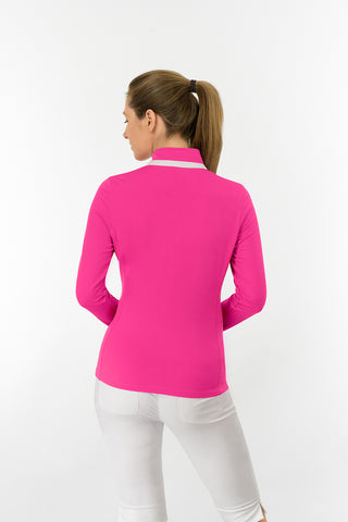 Mist Ladies Golf Full Zip Mid Layer - Hot Pink