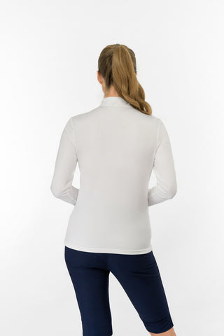 Tranquillity2 Ladies Mid Layer Zip Golf Top - White