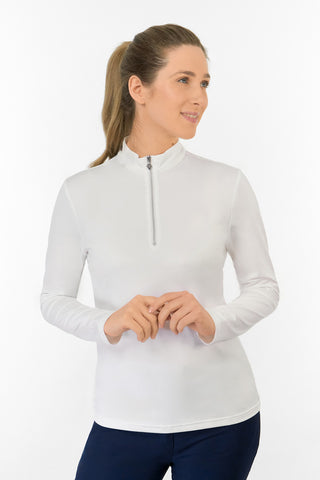 Tranquillity2 Ladies Mid Layer Zip Golf Top - White