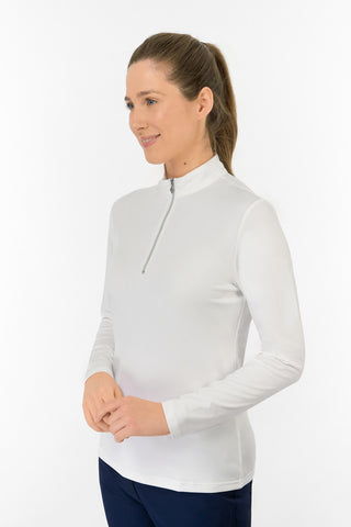 Tranquillity2 Ladies Mid Layer Zip Golf Top - White