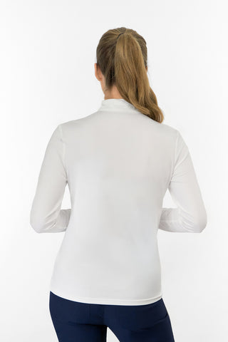 Tranquillity Ladies Golf Mid Quarter Zip Polo - White
