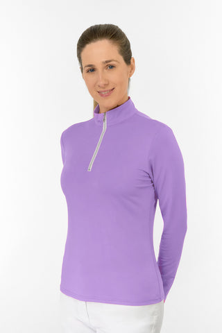 Pure Golf Tranquillity Quarter Zip Ladies Golf Top - Lilac