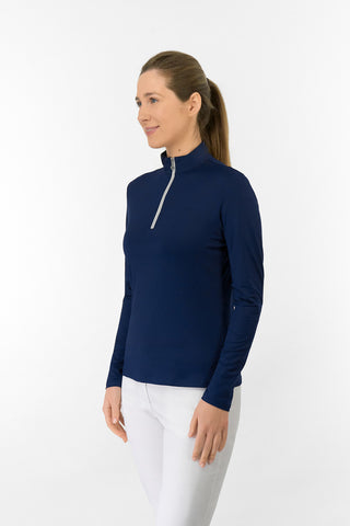 Tranquillity2 Ladies Mid Layer Zip Golf Top - Navy