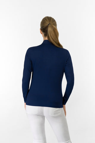 Tranquillity Ladies Golf Mid Quarter Zip Polo - Navy