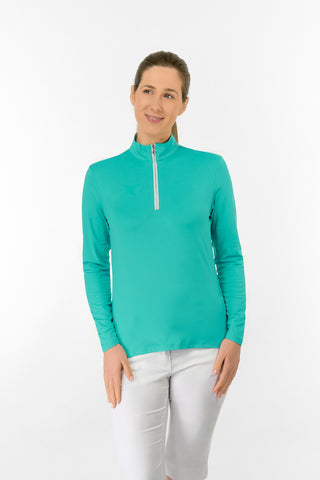 Tranquillity2 Ladies Mid Layer Zip Golf Top - Ocean
