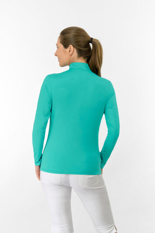 Tranquillity2 Ladies Mid Layer Zip Golf Top - Ocean