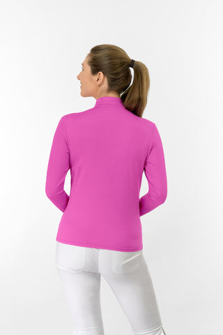 Tranquillity2 Ladies Mid Layer Zip Golf Top - Azalea Pink