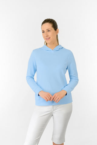 Priya Lightweight Summer Golf Hoodie - Pale Blue