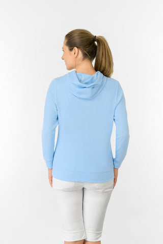 Priya Lightweight Summer Golf Hoodie - Pale Blue