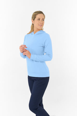 Priya Lightweight Summer Golf Hoodie - Pale Blue