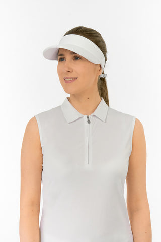 Pure Golf Arielle Telephone wire golf visor with Ball Marker - White