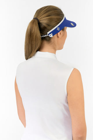 Arielle Telephone Wire Ladies Golf Visor - Yale Navy