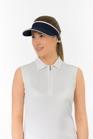 Pure Golf Arielle Telephone Wire Visor with Ball Marker - Navy