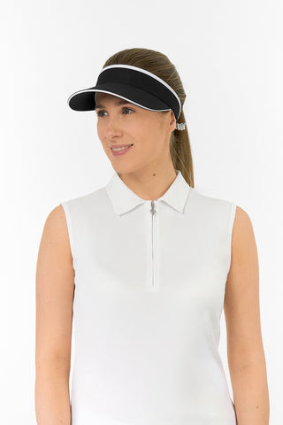 Pure Golf Arielle Telephone wire golf visor with Ball Marker - Black