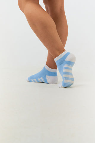 Pure Ladies 2 Pair Pack Of Trainer Golf Socks- Pale Blue