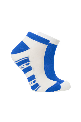 Pure Ladies 2 Pair Pack Of Trainer Golf Socks- Royal Blue