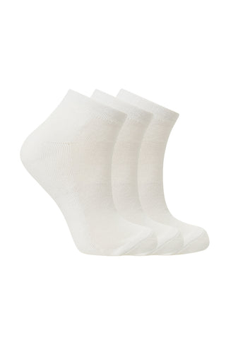 Trixie 3 Pack Ladies Trainer Socks - White