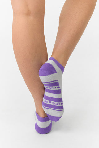 Pure Ladies 2 Pair Pack Of Trainer Golf Socks- Lilac