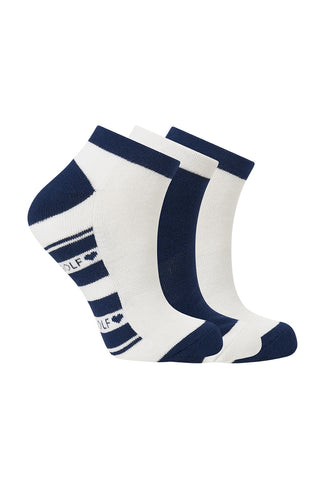 Trixie 3 Pack Ladies Trainer Socks - Navy