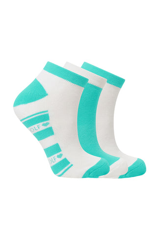 Trixie 3 Pack Ladies Trainer Socks - Ocean