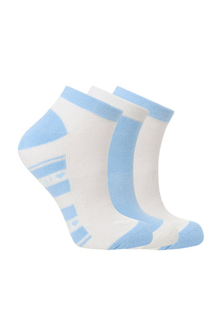 Trixie 3 Pack Ladies Trainer Socks - Pale Blue