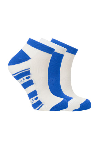 Trixie 3 Pack Ladies Trainer Socks - Royal Blue