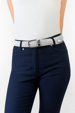 Pure Golf Ivy Webbing Belt - Silver