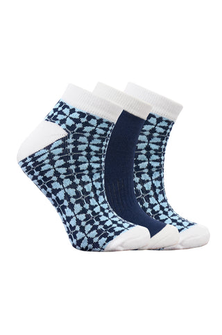Surprizeshop Ladies Printed Golf Trainer Socks - Navy Viola