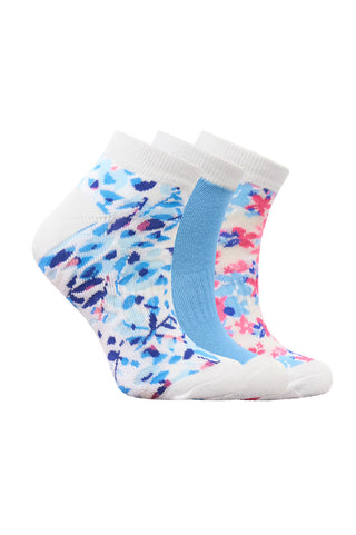 Surprizeshop Ladies Printed Golf Trainer Socks - Watercolour Petal