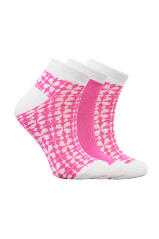 Surprizeshop Ladies Printed Golf Trainer Socks - Pink Viola